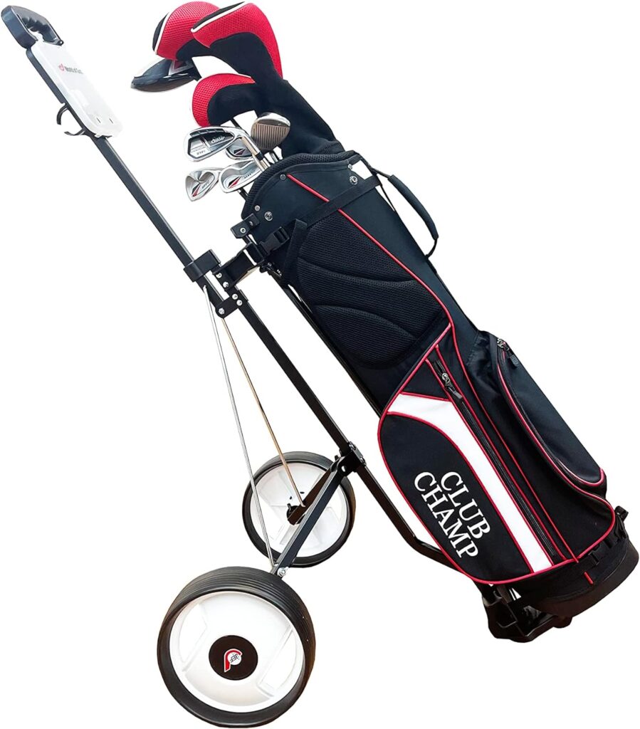 JEF WORLD OF GOLF Deluxe Steel Push Cart