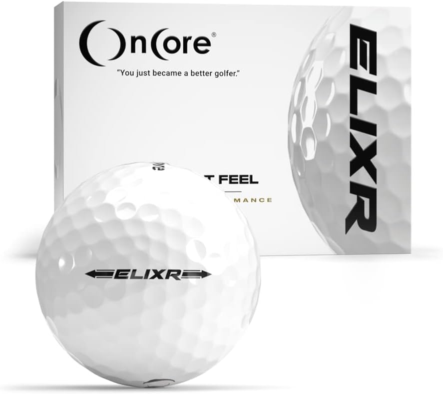 ONCORE GOLF (2022 ELIXR Tour Ball - High Performance Golf Balls - White (One Dozen)