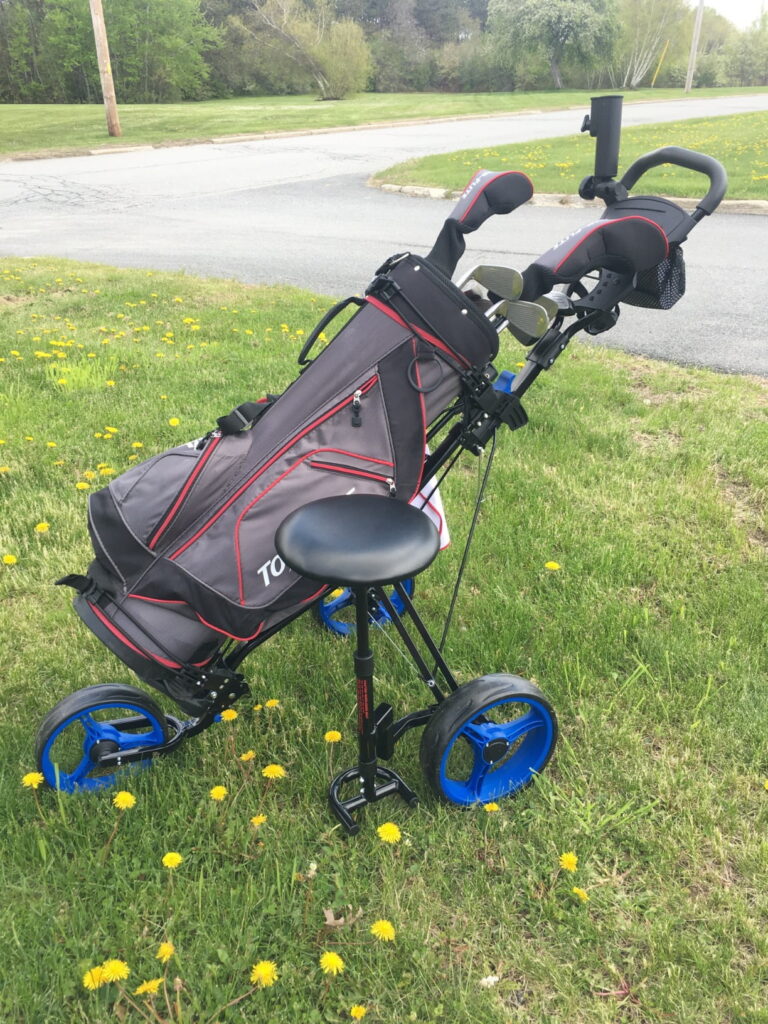 Tangkula Golf Push Pull Cart with Seat