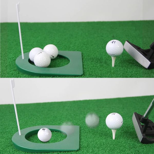 1 Set Golf Putting Cup Indoor with Flag Swing Training Aid Hole All Direction for Home 3