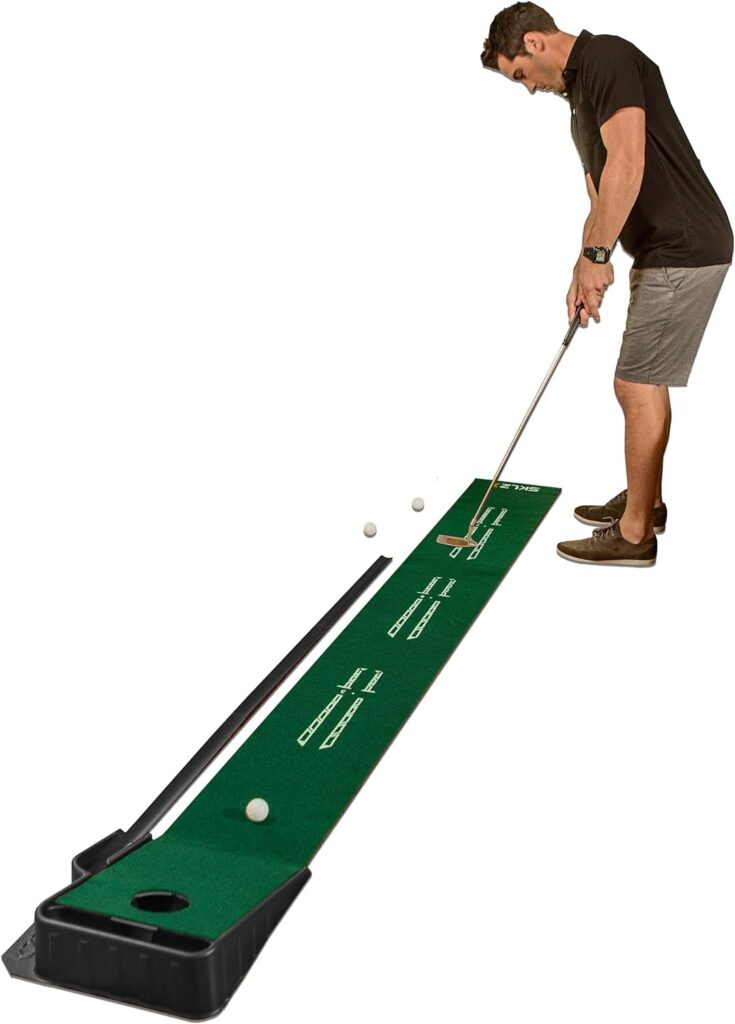 SKLZ Accelerator Pro Indoor Putting Green with Ball Return, 9 Feet x 16.25 Inches