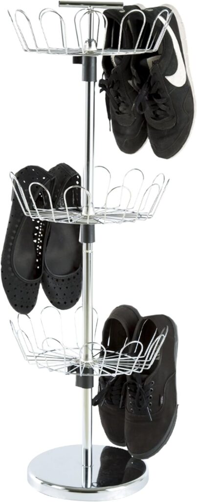 Three Tier Revolving Shoe Tree Orgainzer Rack