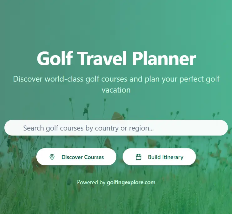 Golf travel planner